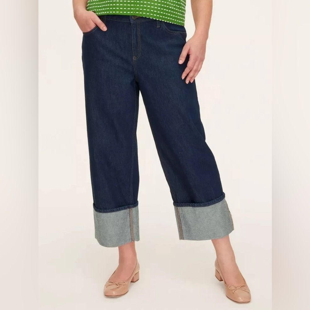 Kate Spade High Rise Straight Leg Wide Cuff Jeans 2